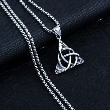 HNSP 316L nerezové oceli řetězce, Trojúhelník uzel Sílu Přívěsek náhrdelník pro Muže