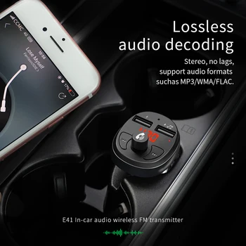 HOCO Auto Nabíječka pro iPhone Mobilní Telefon Handsfree, FM Vysílač, Bluetooth Sada do Auta LCD MP3 Přehrávač Dual USB Auto Nabíječku