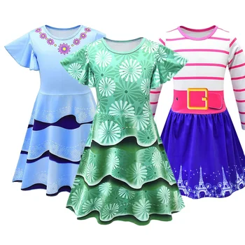 Holky Fancy Nancy Dress Up Oblečení, Děti, Kreslený Tištěné Vintage Swing Tričko Vzplála Šaty Děti prázdninová letní Šaty 3-10T