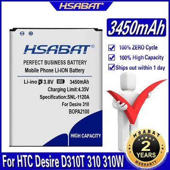 HSABAT 3450mAh BOPA2100 Baterie Pro HTC Desire 310 310W D310T Mobilní Telefon Náhradní Li-ion Baterie