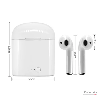 I7s TWS Bezdrátová sluchátka, 5.0 bluetooth sluchátka mini Air Sluchátka s mikrofonem Sluchátka s Mic Pro iphone 6, 7 a X XR XS Max Samsung