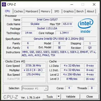 Intel I7 6400T es QHQG ES Inženýrství verze Q0 2.2 HMZ 1151 CPU Quad-Core 8WAY 65W podpora paměťových