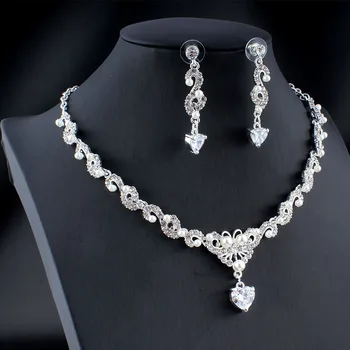 Jiayijiaduo Klasické Svatební Šperky Sada Zlaté Stříbrné Barvy Faux Pearl Náhrdelník Náušnice Set Doplňků pro Ženy dropshipping