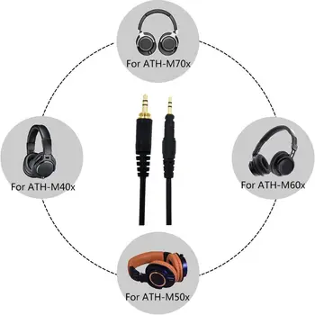 Kabel Stočený Headset Adaptér, Sluchátka, Kabel pro Audio-Technica M40X M50X M60X M70X Sluchátka