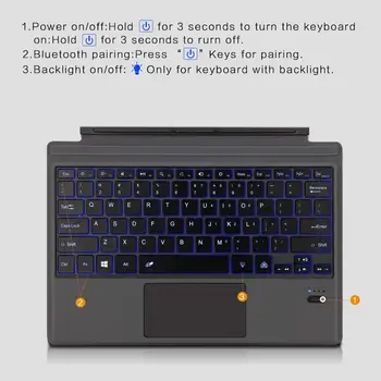 Kemile ultra slim podsvícená Klávesnice pro Microsoft surface Pro 6 2018 Pro 5 2017 Bluetooth Klávesnice pro Surface Pro 3 Pro 4 klávesnice