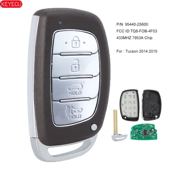 KEYECU 954402S600 433MHZ 7953A Aftermarket 4 Tlačítka Smart Remote Auto Klíče Fob Klíč pro Hyundai Tucson P/N: 95440-2S600