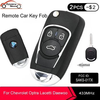 KEYECU Upgrade Flip Dálkový Klíč, 3 Tlačítka, 433,92 MHz 4 D 60 pro Chevrolet Optra Lacetti Daewoo Nubira pro Holden/ Ravon SAKS-01TX