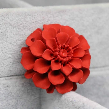 Klasická červená rumělka kamenné půvaby žen nádherná květina přívěsek fit diy krásu řetězce náhrdelníky accesspries 33mm B1538