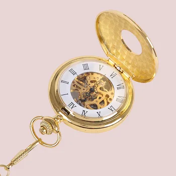 Klasické ušlechtilé zlato starověké Římské měřítko mechanické kapesní hodinky