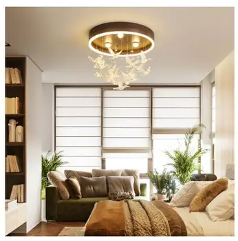 Kolibřík moderní LED lustr pro jídelní pokoj, ložnice, pracovna, dětský pokoj růžový/bílý/hnědý lustr, osvětlení, listry