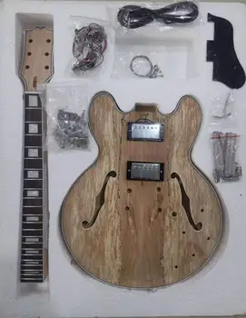 Krait Tovární polotovary DIY Jazz varnou kytara bez barvy, doprava zdarma