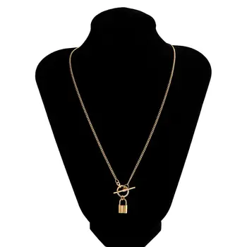 Lacteo Miami Kubánské Jemné Dlouhé Řetězce, Gotický Zámek Přívěskem Náhrdelník Street Punk Tyče Kruh Límec náhrdelník Náhrdelník Šperky pro Ženy