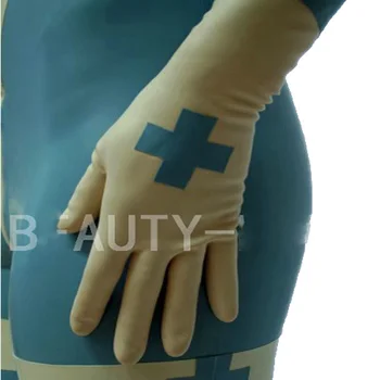 Latexové rukavice pro ženy, fetiš sexy kliniky plus velikost přizpůsobitelné přírodní ručně vyráběné doprava zdarma