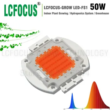 LED Grow Light 50W celého Spektra 400-840nm LED dioda Pro Hydroponie Skleníkové Školky Pokojových Rostlin, Ovoce, Zeleniny Rostoucí