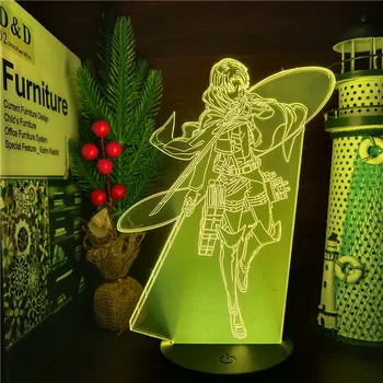 Levi Ackerman Anime LED Noční Světlo Útok Na Titány 3D Lampa Ložnice Dekor Dítě, Dítě Dar, Světla, bytové Dekorace, Kreativní Lampara