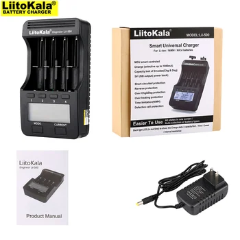 LiitoKala lii-500 3,7 V 18650 26650 nabíječka+ 4ks 3.7 V 18650 3400mAh INR18650B Dobíjecí Baterie Pro Svítilnu baterie
