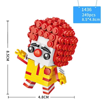 LOZ Mluvčí Ronald McDonalds mini diamond building block velká hlava karikatura joker cihly vzdělávací hračky pro děti dárky