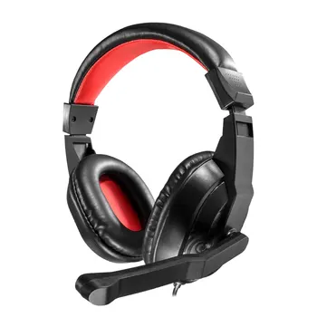 Mars Gaming MRH0, PC Herní sluchátka s mikrofonem, potlačení šumu, nastavitelný uzavřené čelenka, černá a červená