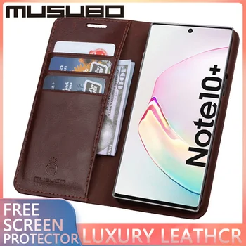 MUSUBO Luxusní Kožené pouzdro Pro Samsung Galaxy NOTE 10 + Magnetické Kompletní Ochranu Telefonu, Pouzdro, Nárazuvzdorné Flip Shell Slim Pouzdro