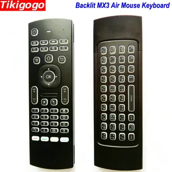 MX3 podsvícení Voice Air Mouse klávesnice rusky, anglicky 5 IR Učení klíčů pro Android Smart TV Box pc PK G30 G30s Dálkové Ovládání