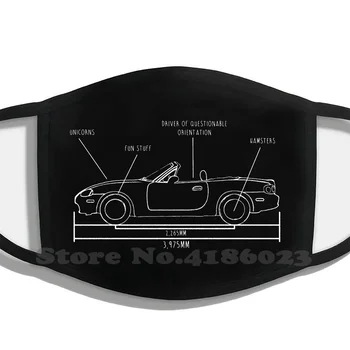 Nb Miata Blueprint Design Černé Prodyšný Opakovaně Použitelné Ústa Masky Miata Mazda Mx5 Nb Nb1 Nb2 1 8 Roadster, Kabriolet, Plán