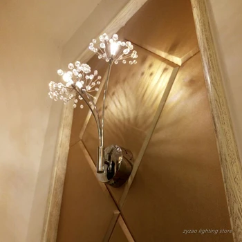 Nordic Kreativní Pampeliška Květ Nástěnná Svítidla Koupelna Ložnice Noční Lampičky Obývací Pokoj Dekorace Crystal Led Nástěnné Světlo, Svítidla