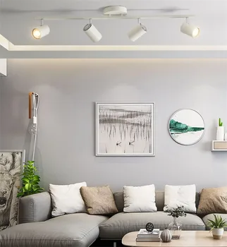 Nordic obývací pokoj TV pozadí nástěnné stropní led bodové lampy loft showroom, obchod s oblečením šatna stropní reflektor