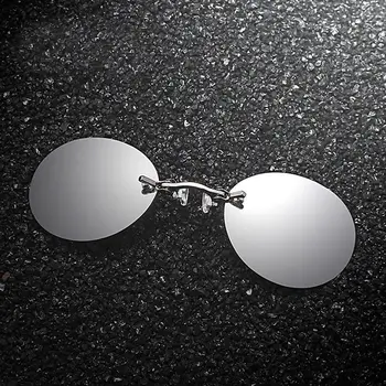 Nos Klip sluneční Brýle Vintage Kulaté Brýle Muži Jedinečný Design Bez rámečku Nos Klip sluneční Brýle Cool Brýle Brýle Horké Prodej