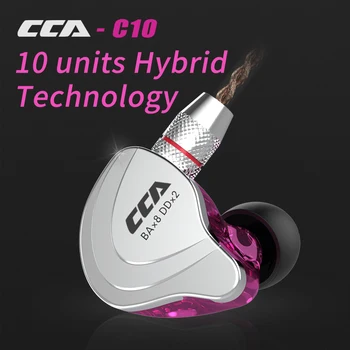 NOVÉ CCA C10 4BA+1DD Headset Sluchátko Hybrid V Ear Sluchátka HIFI Monitor Běží Sportovní Sluchátka S Detacable Odpojit Kabel 2PÓLY