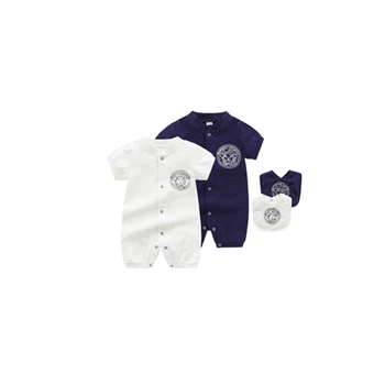 Nové Letní módní batole, dítě, dívka, oblečení Unisex bavlněné s krátkým rukávem tenké sekce O-Neck nově narozené dítě chlapce, pyžama romper