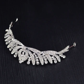 Nové Vintage Silver Diamante Svatební Korunky Krásy Čelenky Crystal Drahokamu Svatební Koruna Nevěsty Vlasy, Šperky, Doplňky HG-022