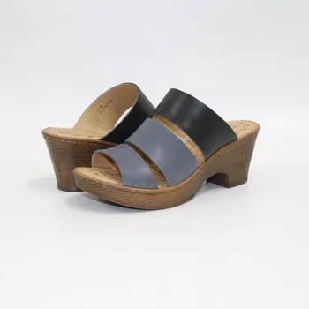 Nový High-podpatky Kožené Pantofle pro Jaro a SummerComfortableLeisure timeEuropean a Americké StyleWomen pantofle