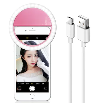 Nový Selfie LED Ring Flash Světlo Přenosné Mobilní Telefon Selfie Lampa Rozšířené osvětlení Prsten Klip Pro iPhone 11 8 7 6 plus Samsung