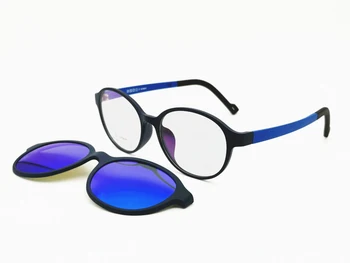Nízká hmotnost ULTEM oválný tvar optické brýle rám s vyměnitelné polarizační brýle klipy pro teenagery, 1303