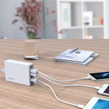 ORICO USB Nabíječka 6 Porty Inteligentní Desktop Rychlé Nabíjení Mobilních Telefonů, Adaptér pro Samsung, Huawei iPhone