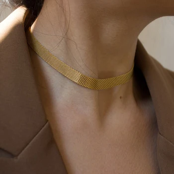 Peri'sBox Utkal Široký Řetěz Kříž Náhrdelníky Texturou Titan Ocel Náhrdelník Náhrdelníky pro Ženy Vintage Náhrdelník Módní 2020