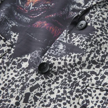 Plyesxale Pánské Kšiltovky Neformální Oblek Bunda Classic Pánská Leopard Tisk Sako Zvířecí Vzor Je Módní Svatební Sako Masculino Q429