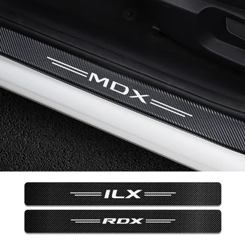 Pro Acura MDX ILX RDX TLX Auto Příslušenství 4KS Dveře Auta Parapet Stráž Nálepka Anti Scratch Uhlíkových Vláken Oděru Pedálu Stráže Kryt