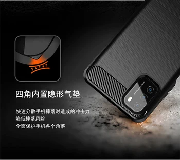 Pro Xiaomi Poco M3 Případě Uhlíkových Vláken Případě Měkké TPU Kryt Telefonu pro Poco M3 Shell