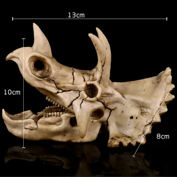 Pryskyřice Dinosaurus Triceratops Lebka Kosti Zvířecí Model Craft Kostra Vzdělávací Věda Hračka, Nový Rok Dárek