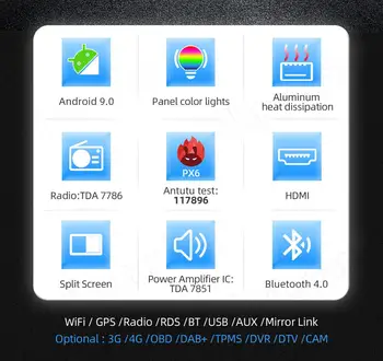 PX6 Android 10 Auto Multimediální Přehrávač Pro KIASportage 3 4 2010-15 Carplay Rádio, Auto Navigace GPS, 4G Pro KIA Sportage 1 2 sedan
