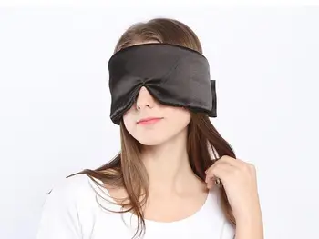 Přírodní Hedvábí Spací Oční Maska Oční Stín Silnější Spánku Maska Černá Maska Obvaz na Oči na Spaní