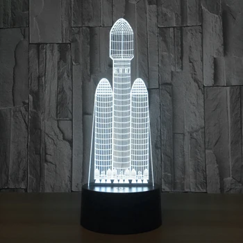 Raketoplán Lampa 3D Vizuální Led Noční Osvětlení Pro Děti Touch Usb Stolní Lampara Lampe Dítě Spí Noční světlo Drop Shipping