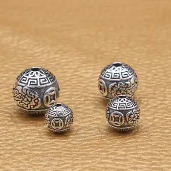 Ruční 999 Silver Pixiu Korálky Skutečné Stříbrné Šperky Korálky Fengshui hodně Štěstí Pixiu Symbol Korálky DIY Šperky