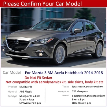Sada 4ks pro Mazda 3 BM Axela Hatchback~2018 Auto zástěrky Přední Zadní Blatník Splash Stráže Blatník Zástěrky 2016 2017