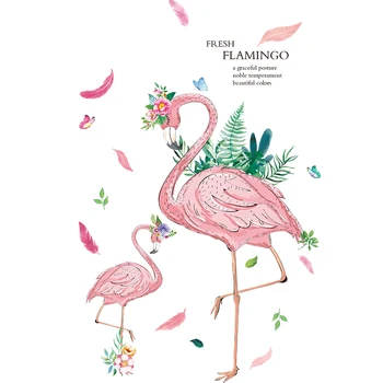 [shijuekongjian] Květina Listy Samolepka na Zeď DIY Flamingo Zvířecí Zeď Nálepky pro Dům Obývací Pokoj Děti Ložnice Dekorace