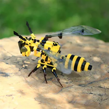Simulované hmyzu Včela Červená Vážka Stavební Bloky, Technic Animal city Cihly děti stavební Hračky