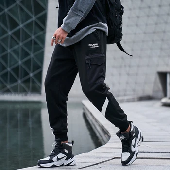 SingleRoad Pánské Tepláky Muži Módní 2020 Černé Boční Prokládané Běžce Hip Hop Japonské Streetwear Kalhoty Harem Kalhoty Pro Muže