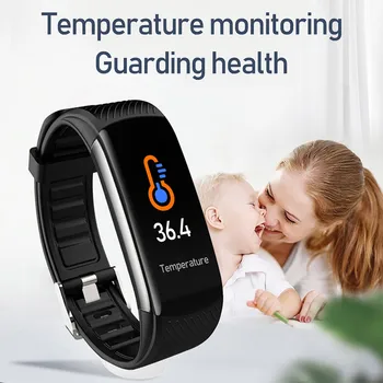 Sport bluetooth smart watch ženy, tělesnou teplotu Měřit Smart band muži smartwatch Android IOS fitness náramek srdce hodiny