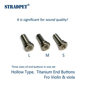 STRADPET titan tlačítko end, dutý & soild typ pro housle a violu v jasných a zbraň šedá